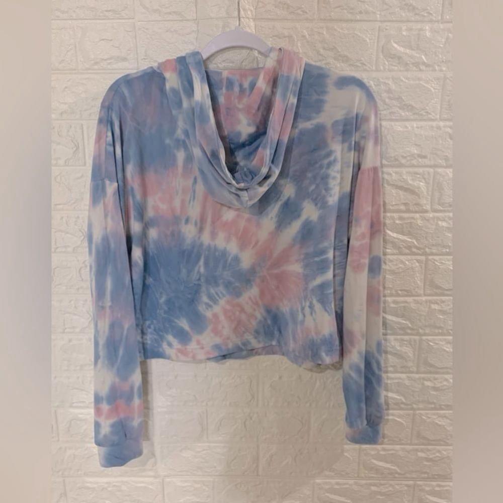 AERO 1987 NEW YORK Tie Dye CROPPED PULLOVER HOODIE | Artsy | Music Concert | Bea - Picture 2 of 5